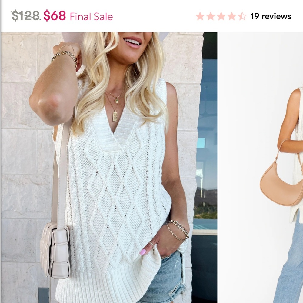 Show Me Your MuMu White V-Neck Sweater